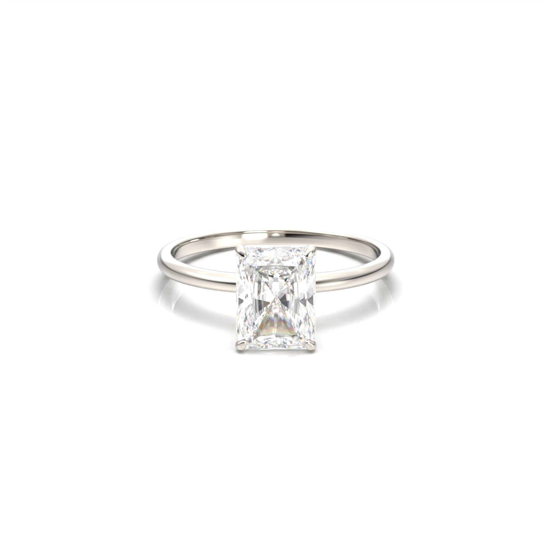Radiant Solitaire Diamond Engagement Ring - Moissanite Engagement Rings