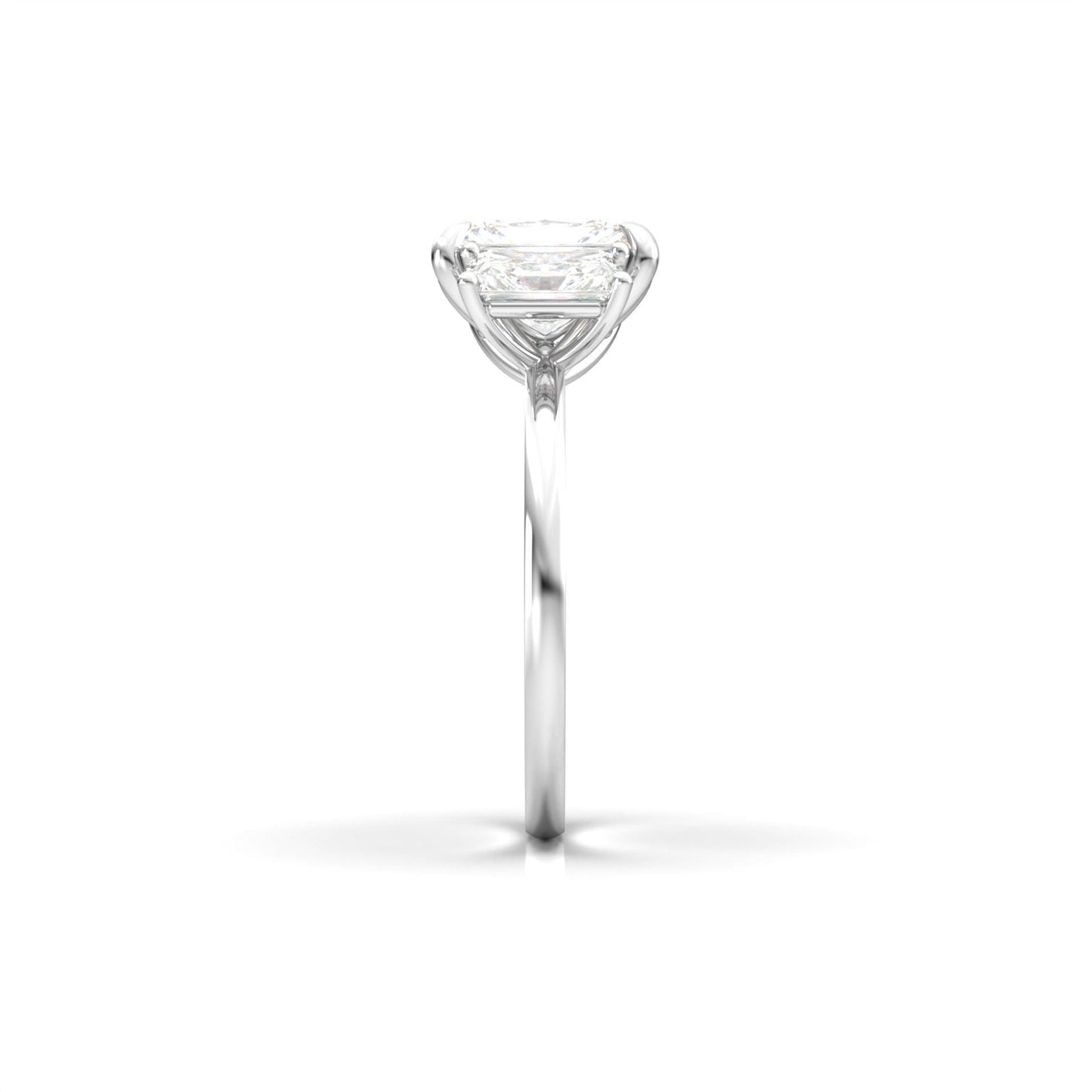 Radiant Trilogy Diamond Engagement Ring - Moissanite Engagement Rings