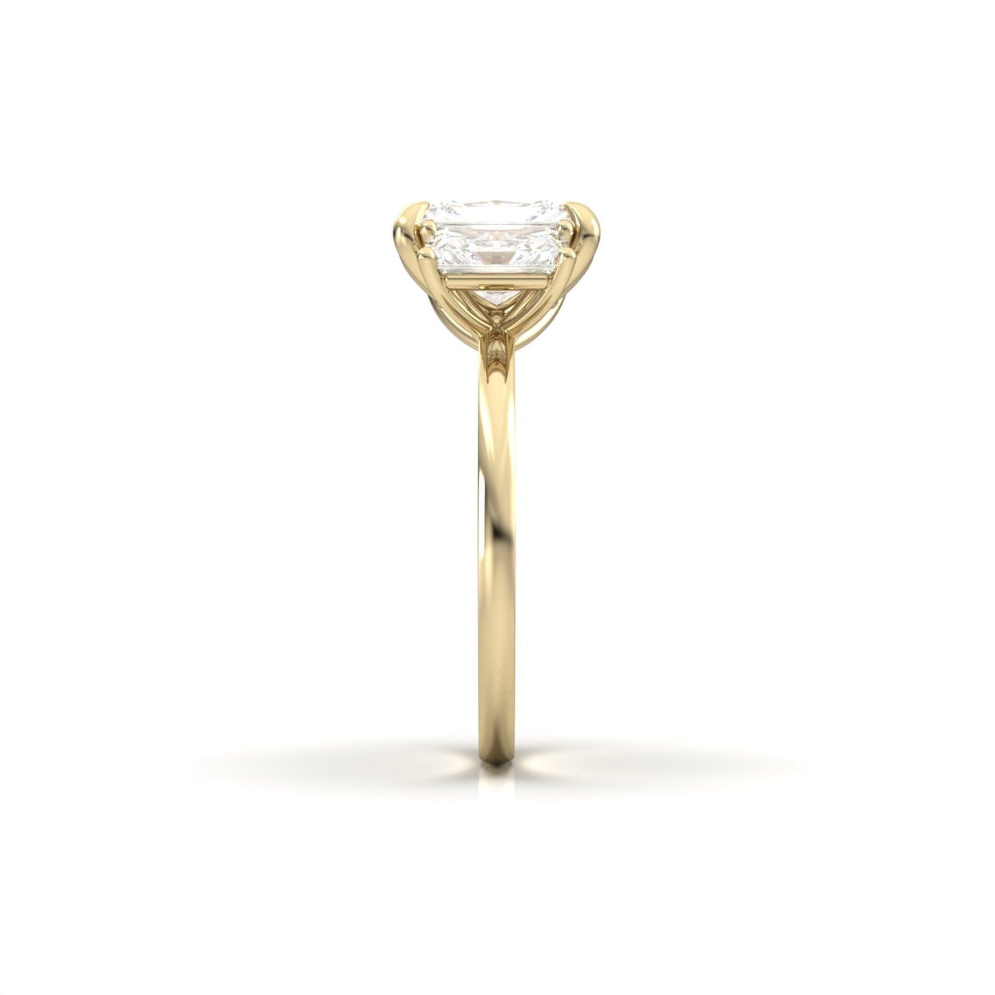 Radiant Trilogy Diamond Engagement Ring - Moissanite Engagement Rings