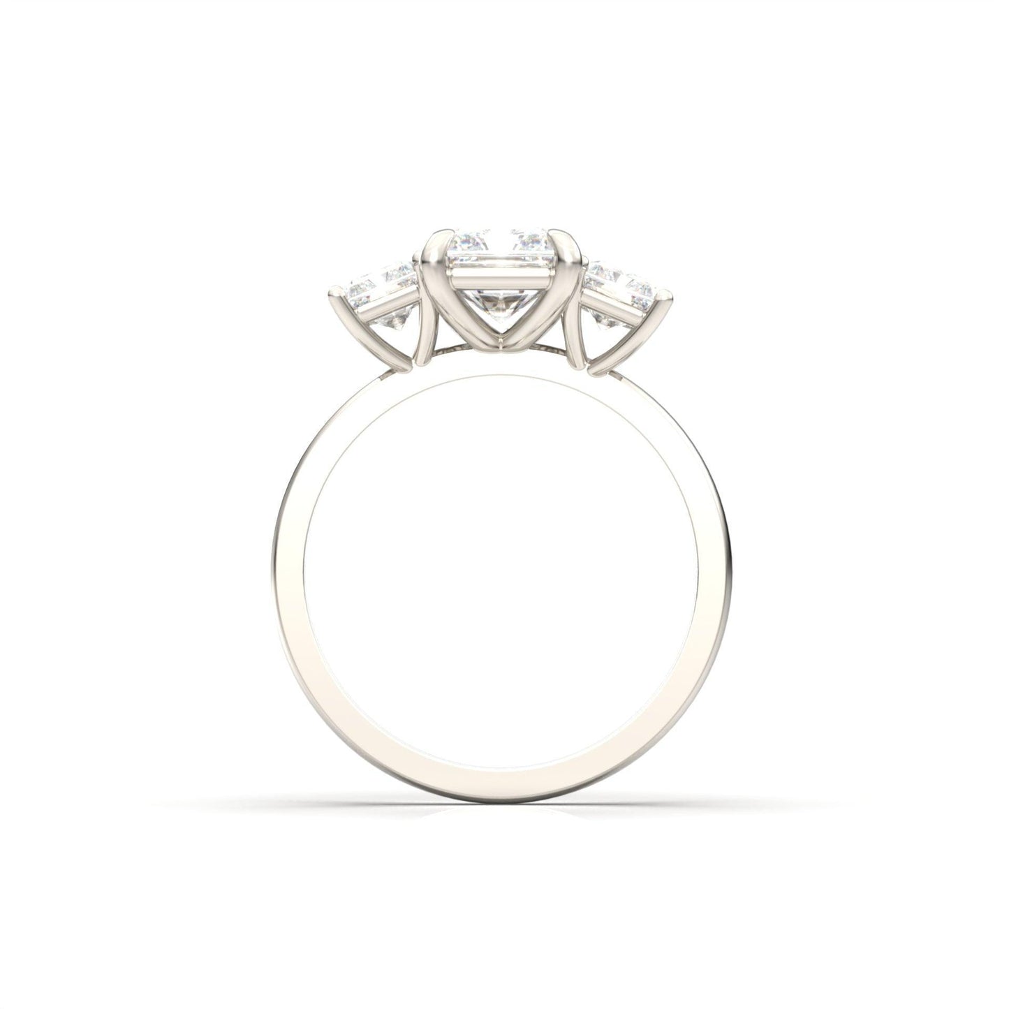Radiant Trilogy Diamond Engagement Ring - Moissanite Engagement Rings