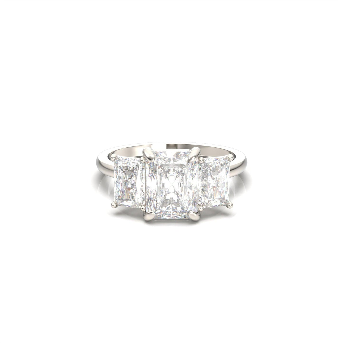 Radiant Trilogy Diamond Engagement Ring - Moissanite Engagement Rings