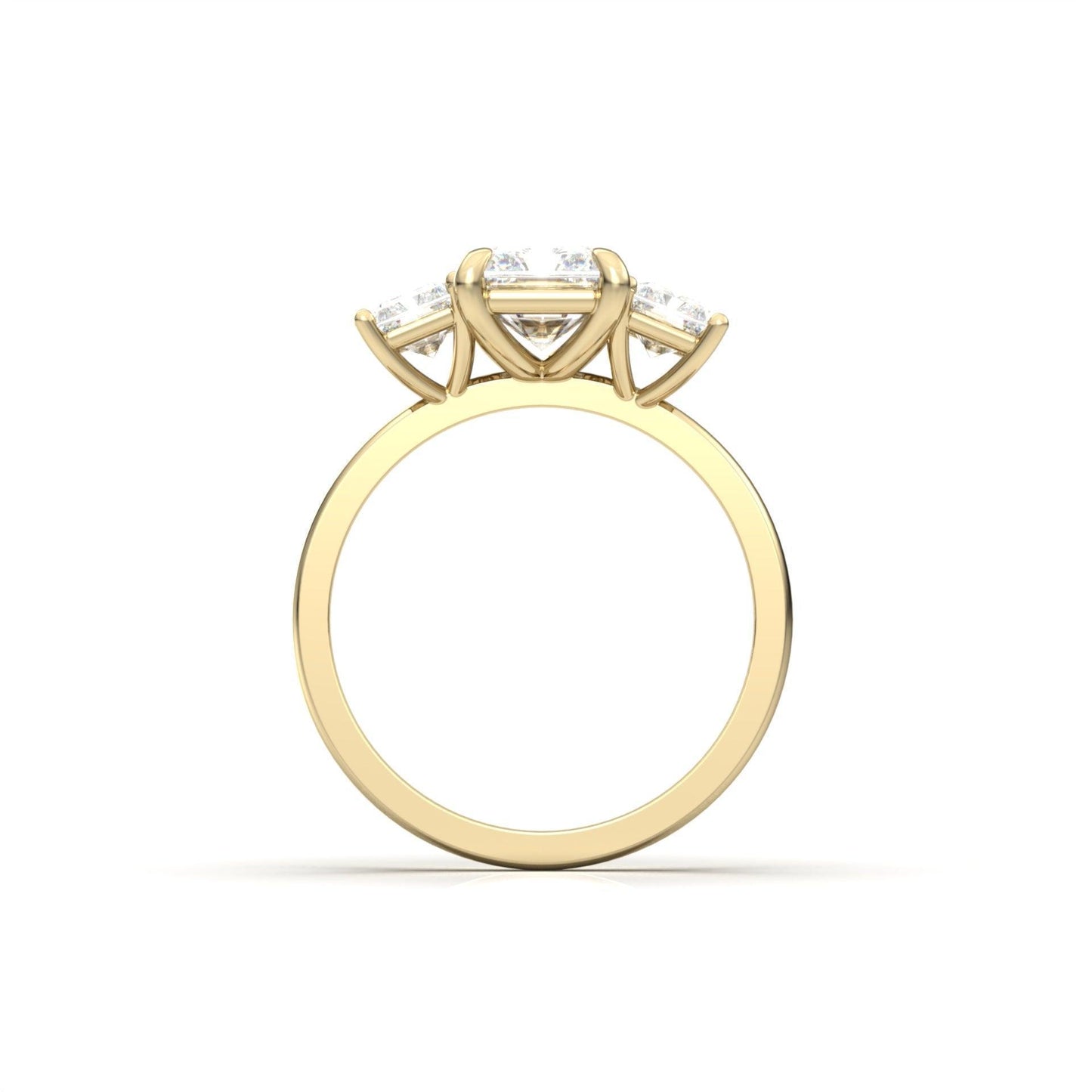 Radiant Trilogy Diamond Engagement Ring - Moissanite Engagement Rings