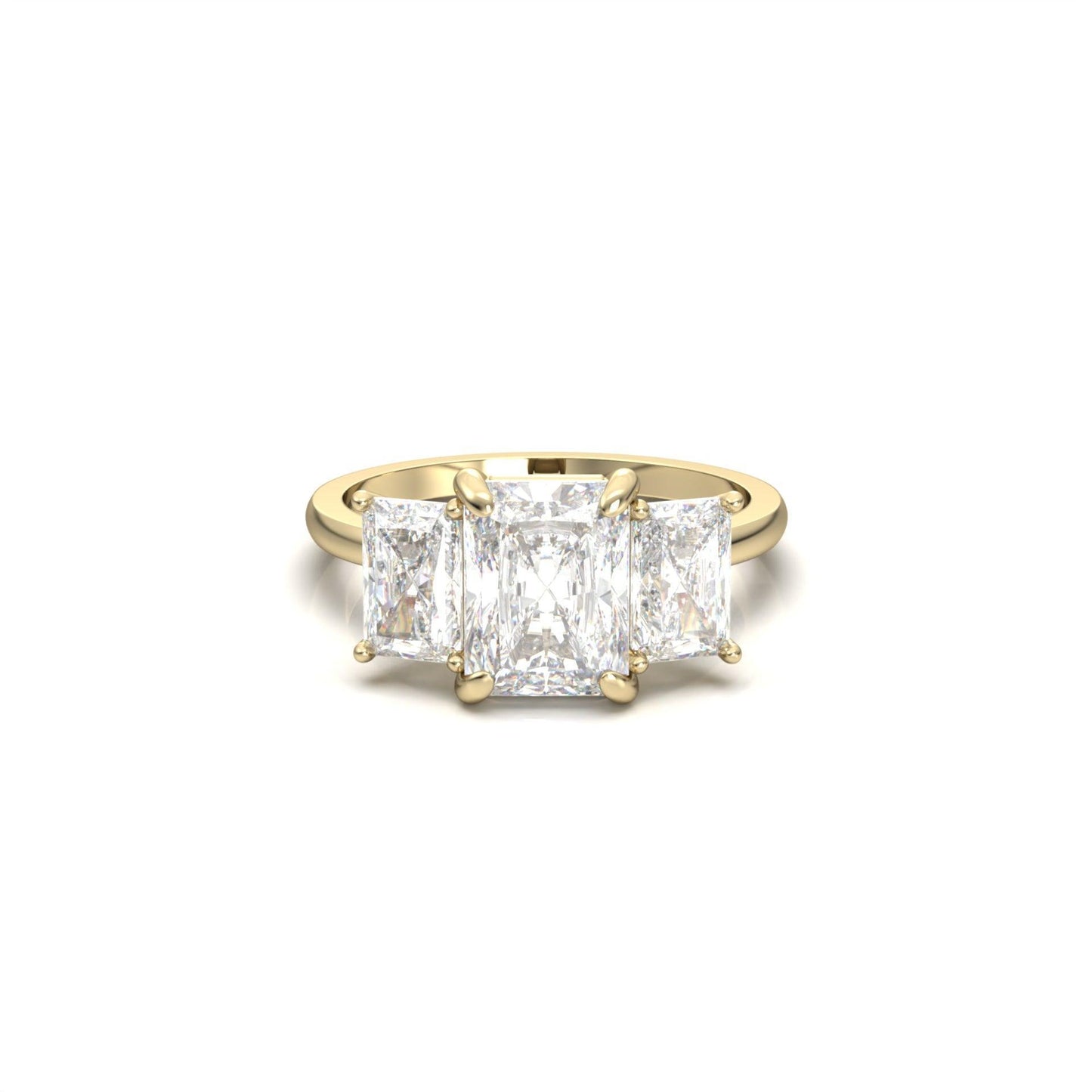 Radiant Trilogy Diamond Engagement Ring - Moissanite Engagement Rings