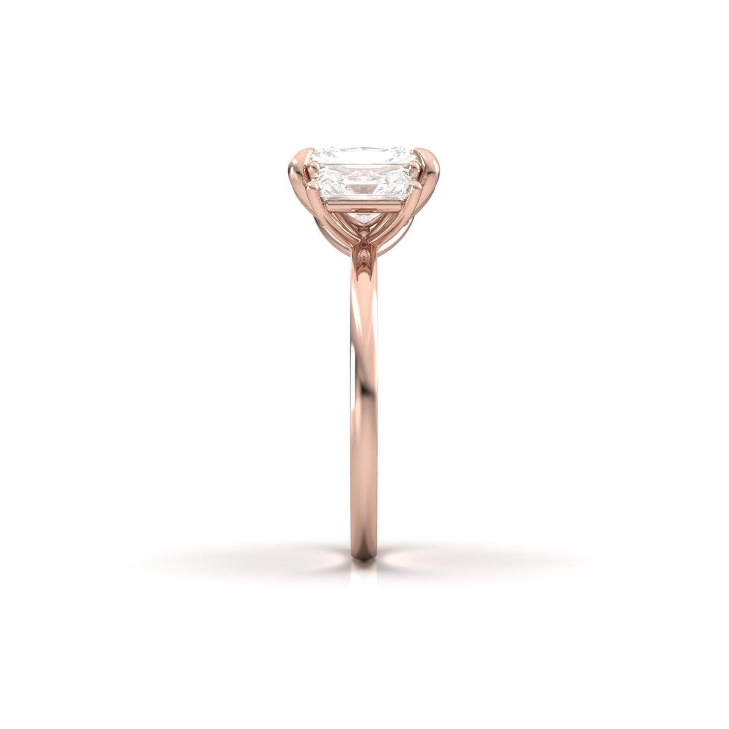 Radiant Trilogy Diamond Engagement Ring - Moissanite Engagement Rings
