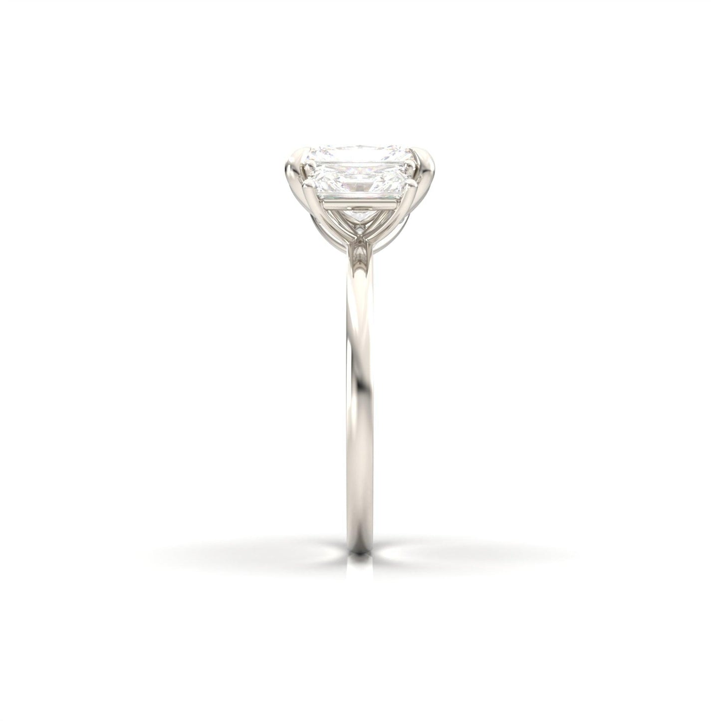 Radiant Trilogy Diamond Engagement Ring - Moissanite Engagement Rings