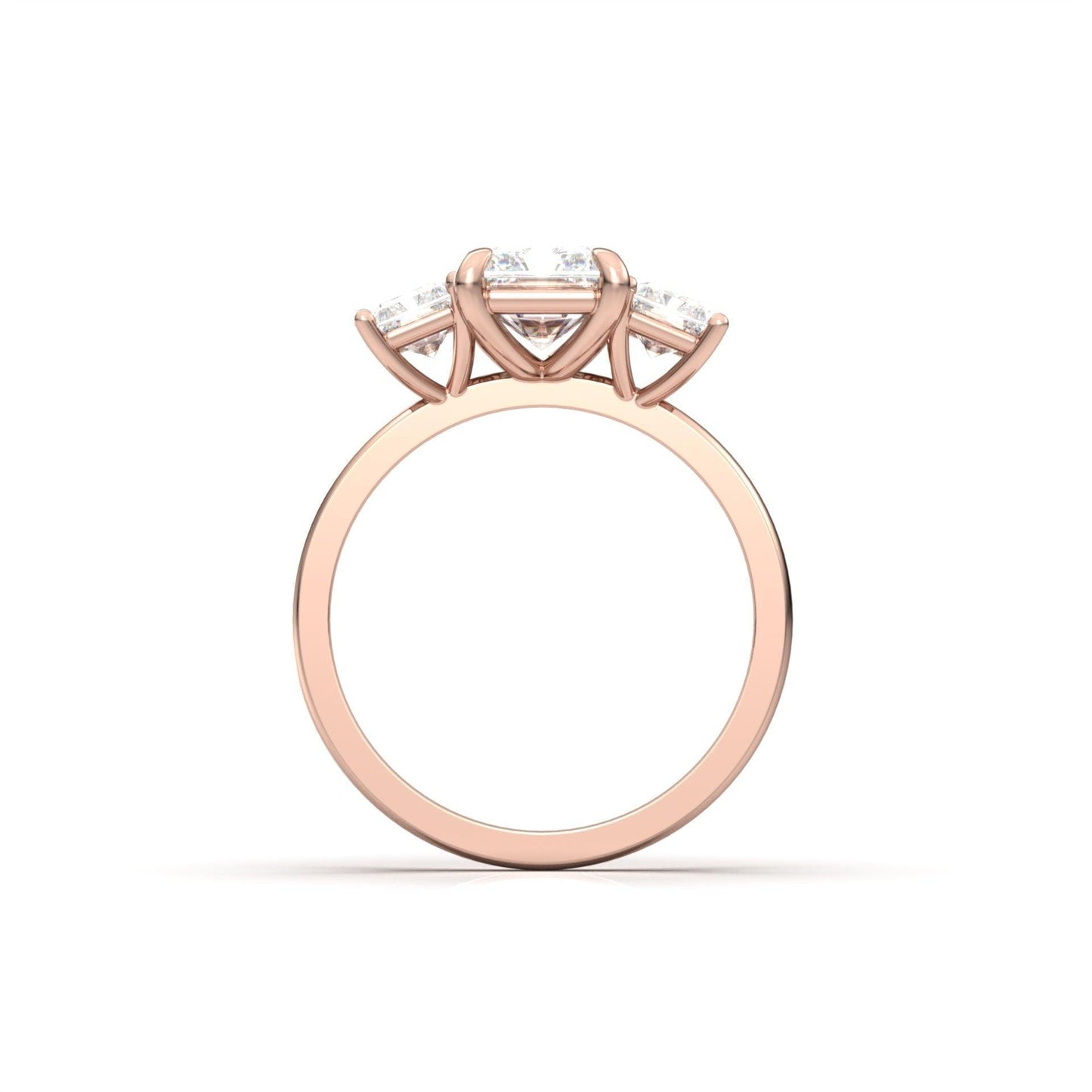 Radiant Trilogy Diamond Engagement Ring - Moissanite Engagement Rings