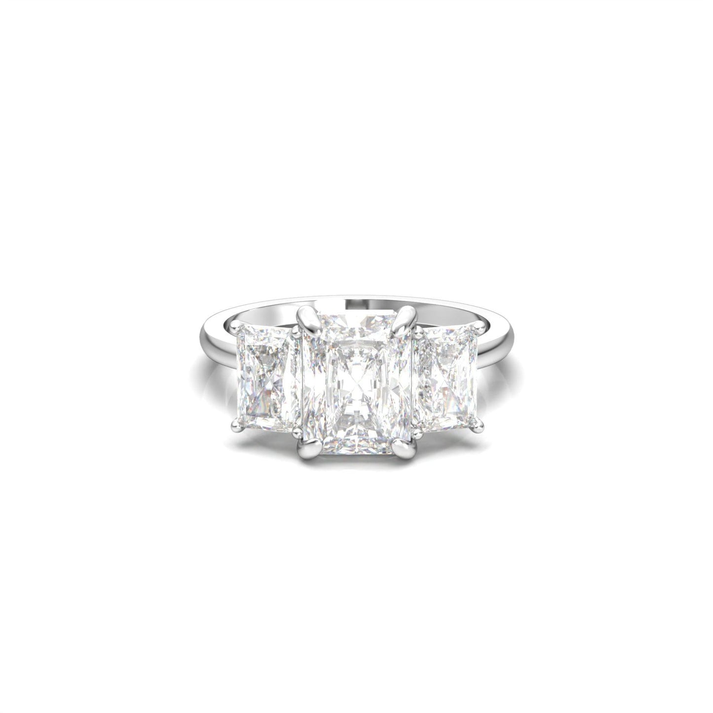 Radiant Trilogy Diamond Engagement Ring - Moissanite Engagement Rings