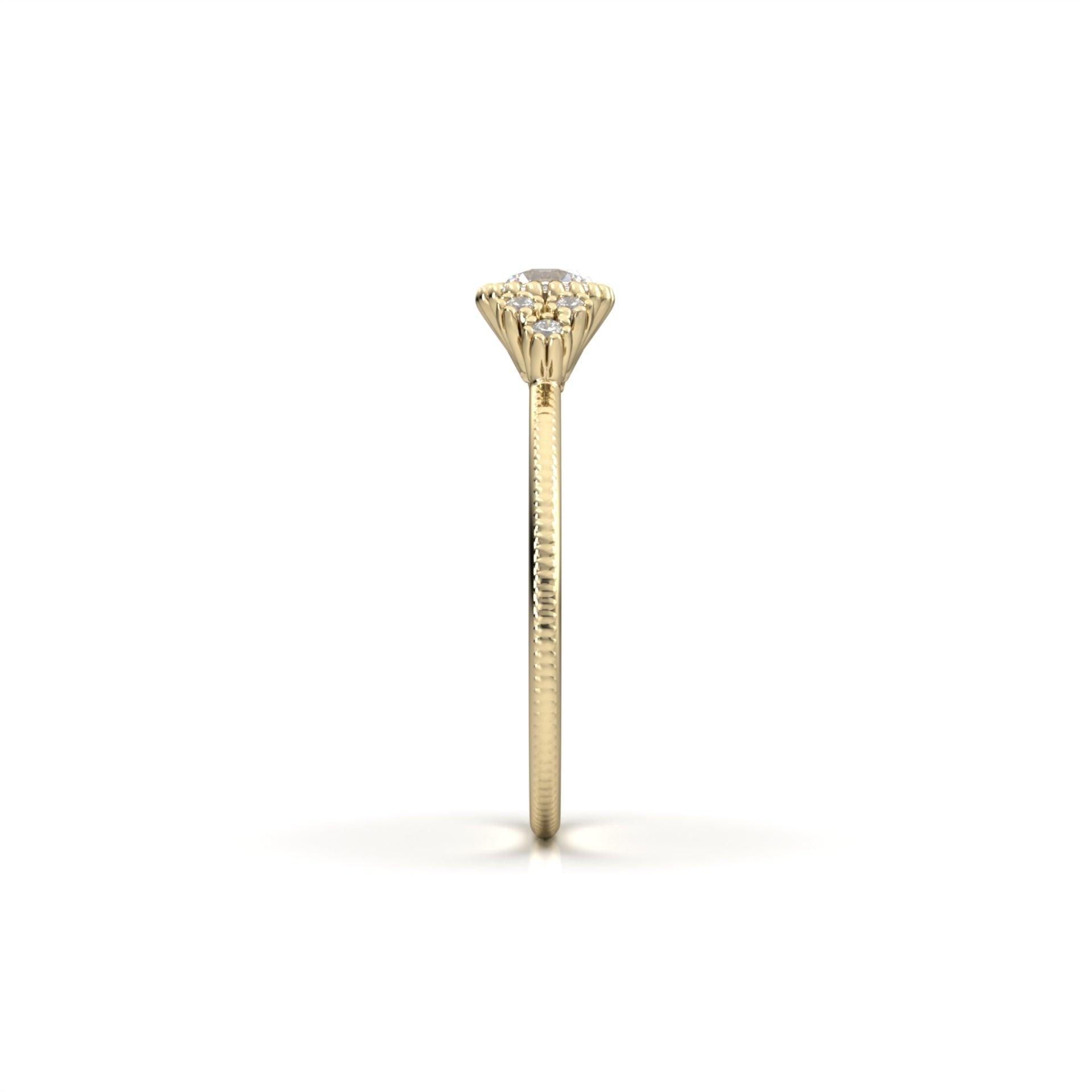 Round Clusters & Extra Prongs Moissanite Engagement Ring - Moissanite Engagement Rings