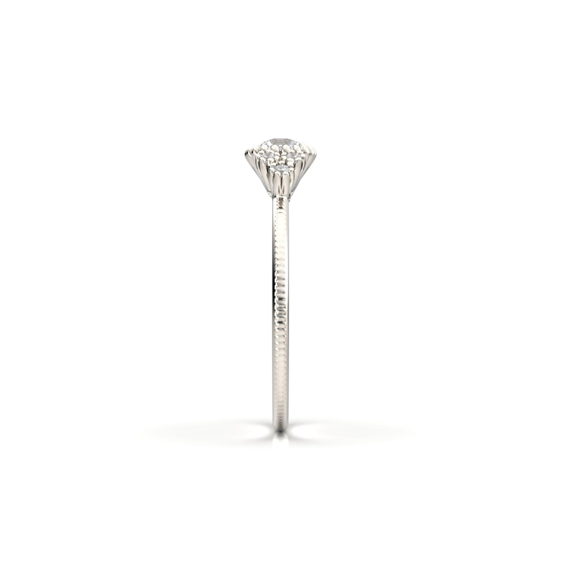 Round Clusters & Extra Prongs Moissanite Engagement Ring - Moissanite Engagement Rings