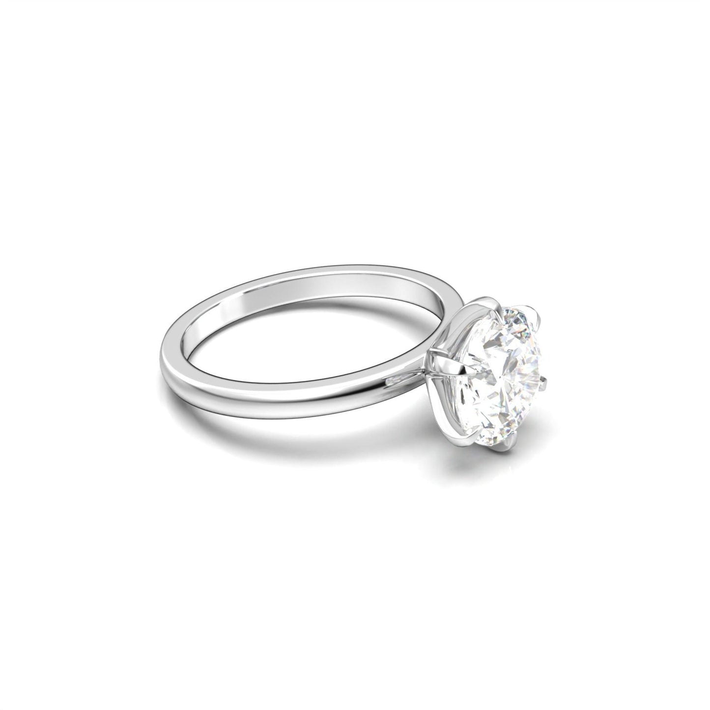 Round Solitaire Diamond Engagement Ring | Moissanite Engagement Rings