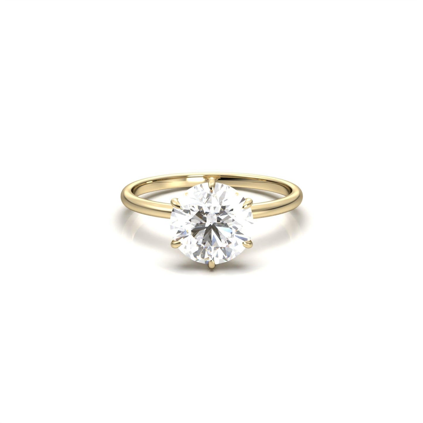 Round Hidden Halo Diamond Engagement Ring - Moissanite Engagement Rings