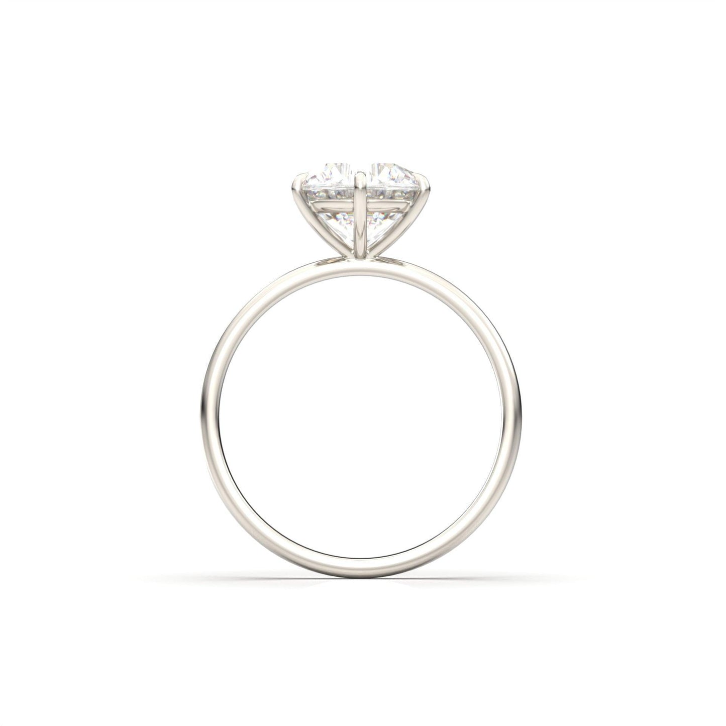 Round Solitaire 6 Claw Setting Moissanite Engagement Ring - Moissanite Engagement Rings