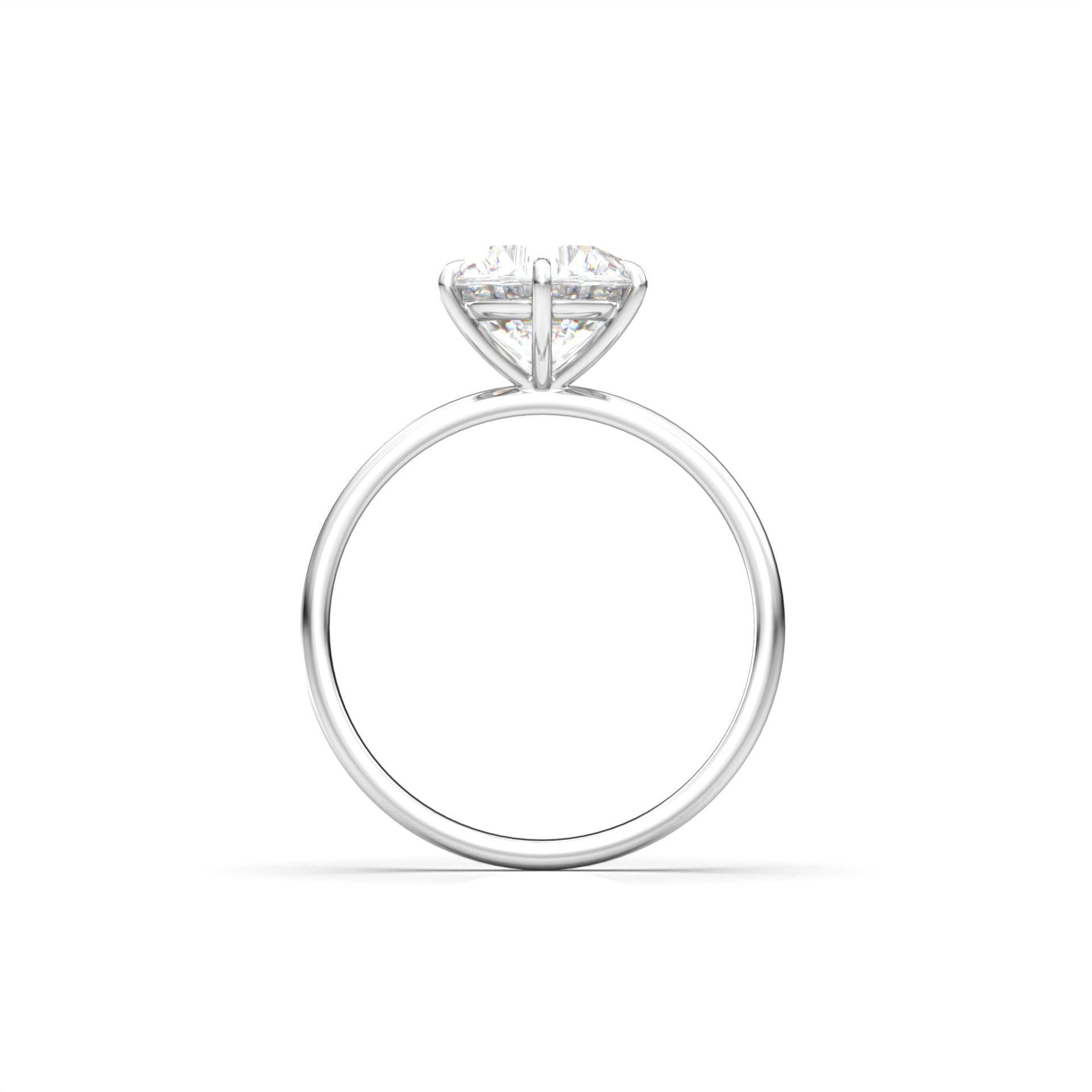 Round Solitaire 6 Claw Setting Moissanite Engagement Ring - Moissanite Engagement Rings