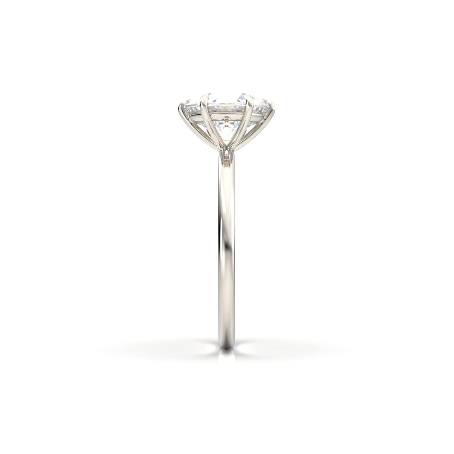 Round Solitaire 6 Claw Setting Moissanite Engagement Ring - Moissanite Engagement Rings