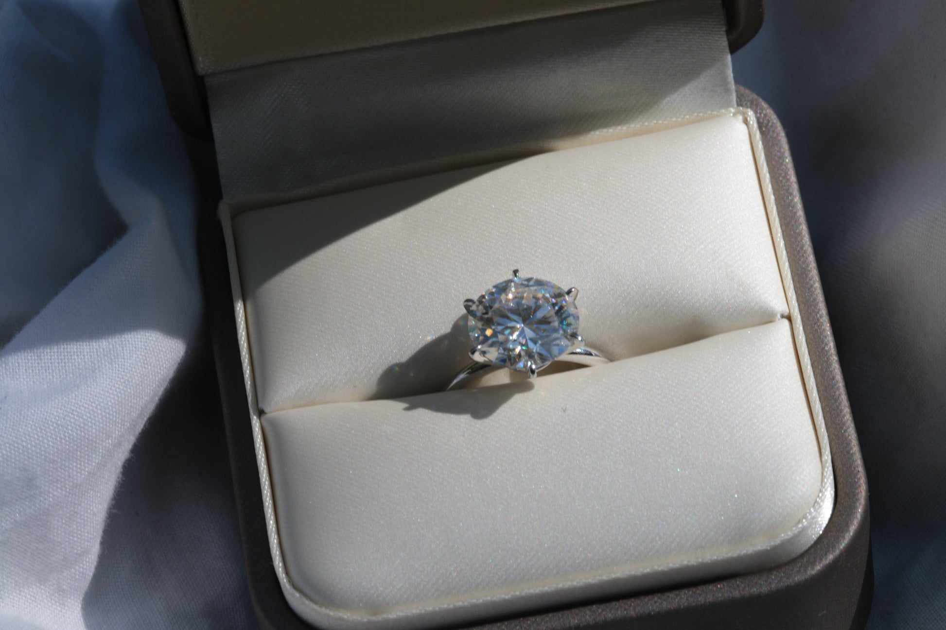 Round Solitaire 6 Claw Setting Moissanite Engagement Ring - Moissanite Engagement Rings