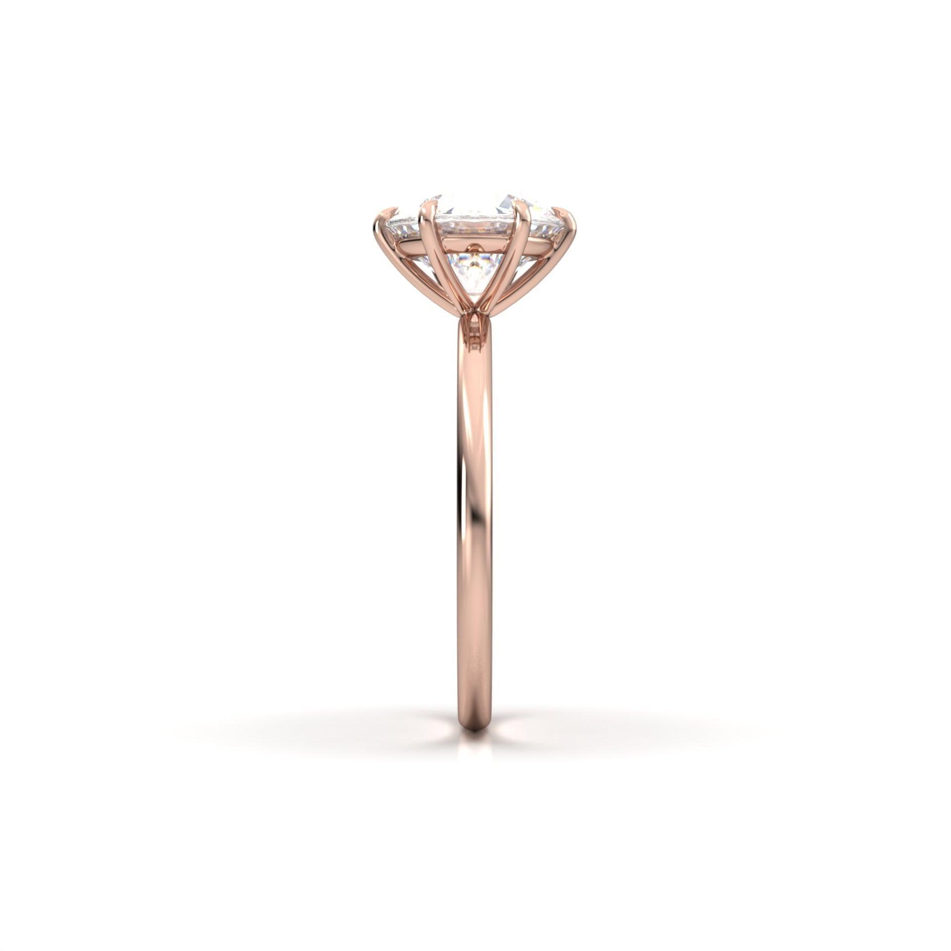 Round Solitaire 6 Claw Setting Moissanite Engagement Ring - Moissanite Engagement Rings