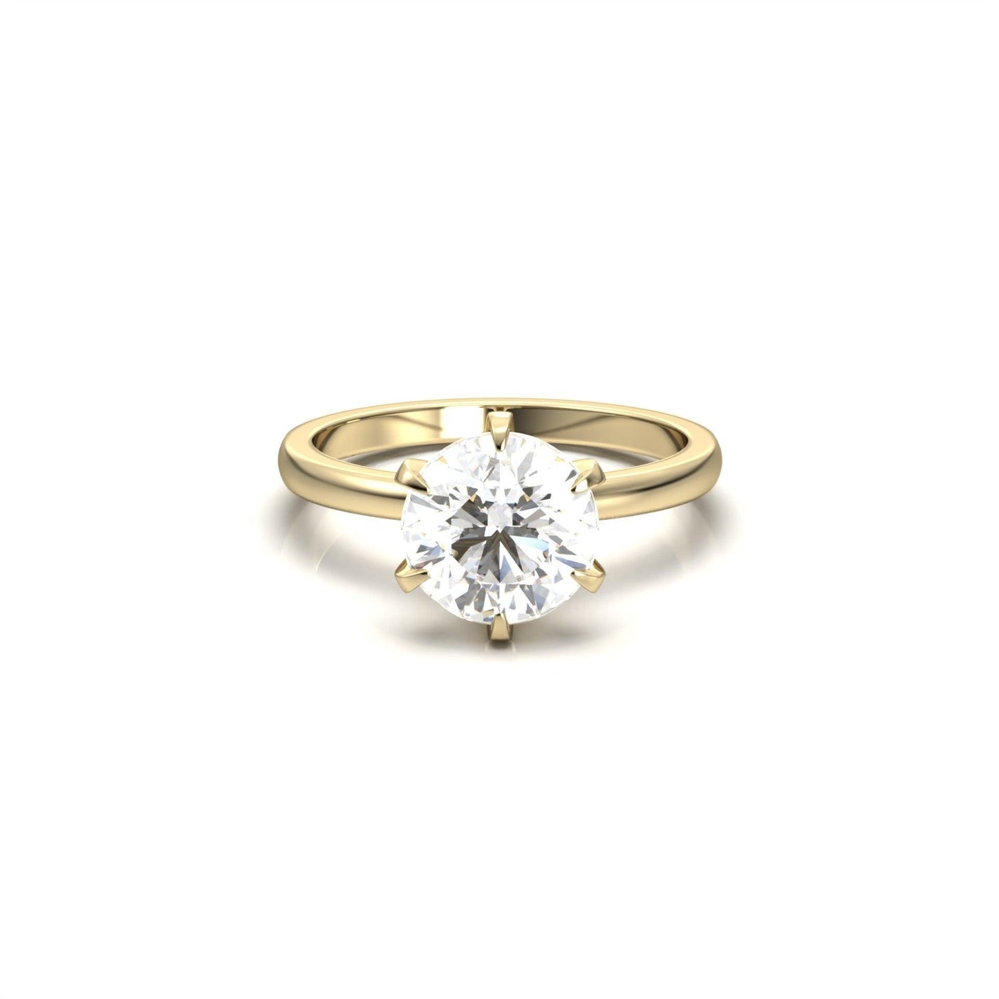 Round Solitaire Diamond Engagement Ring | Moissanite Engagement Rings