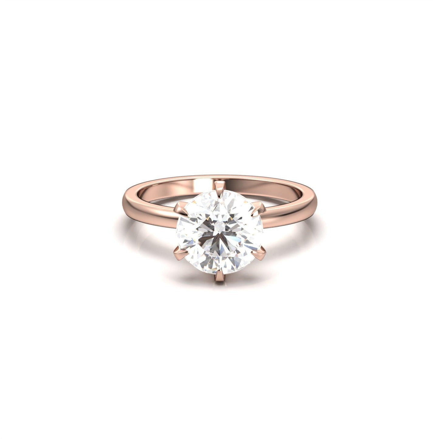 Round Solitaire Diamond Engagement Ring | Moissanite Engagement Rings