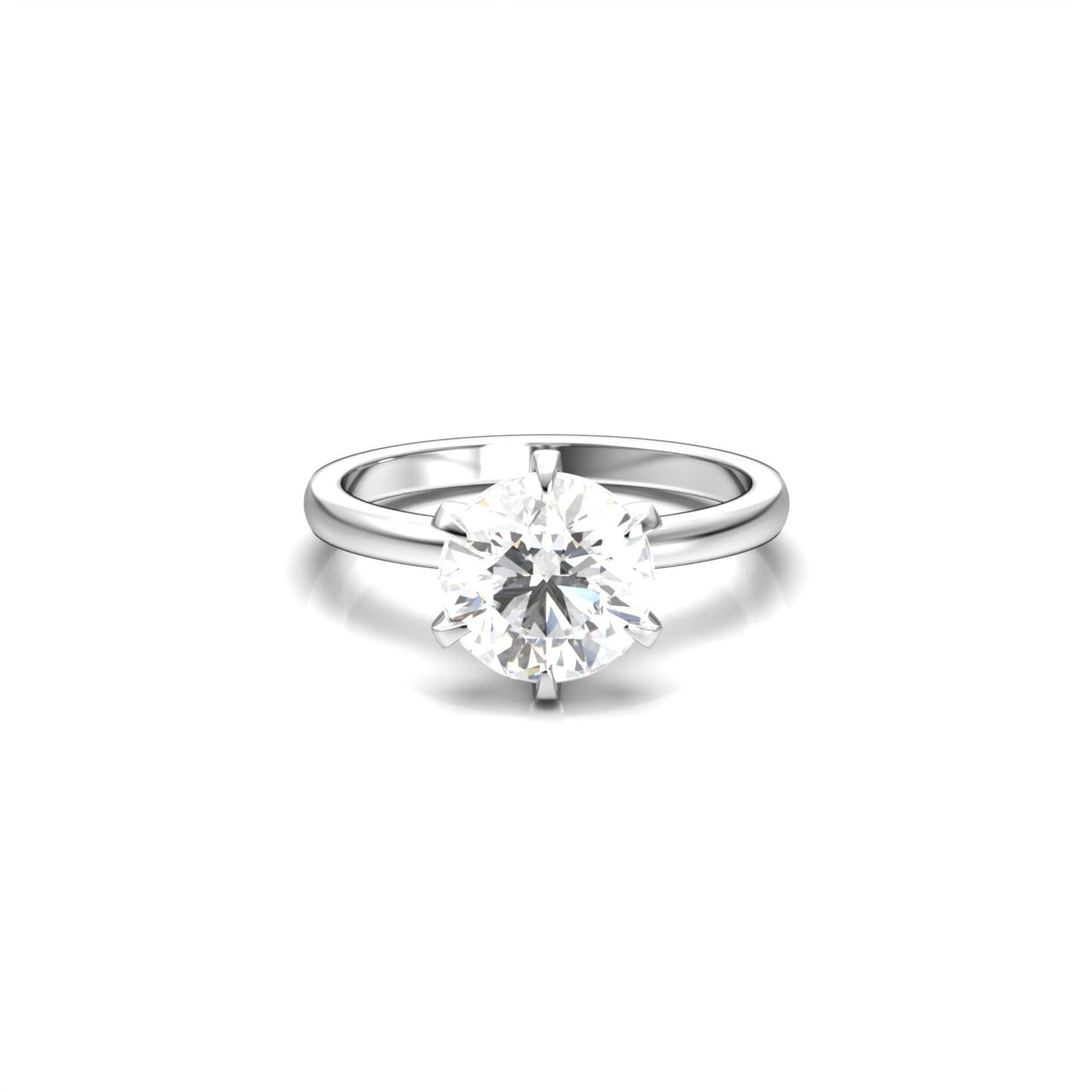 Round Solitaire Diamond Engagement Ring | Moissanite Engagement Rings