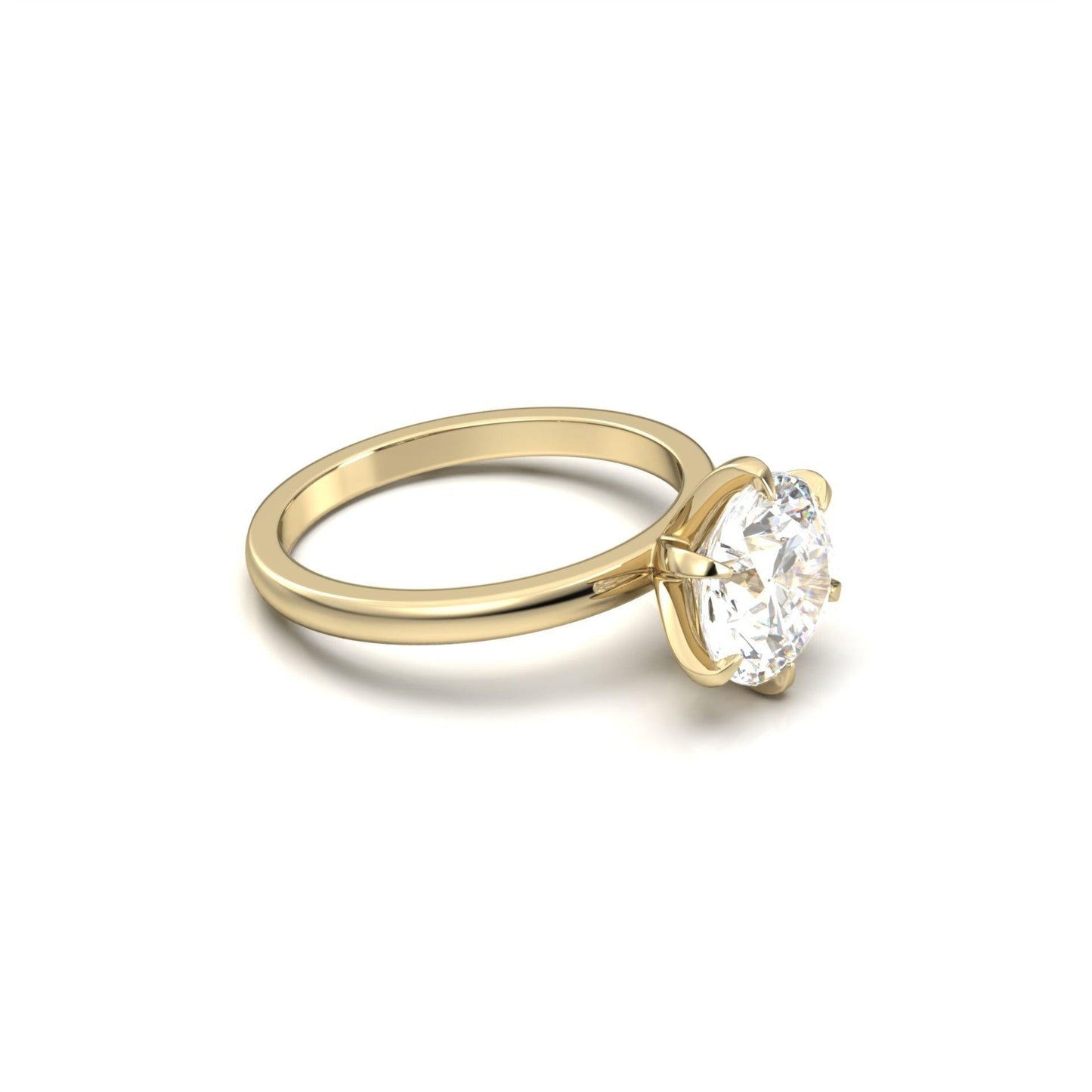 Round Solitaire Diamond Engagement Ring | Moissanite Engagement Rings