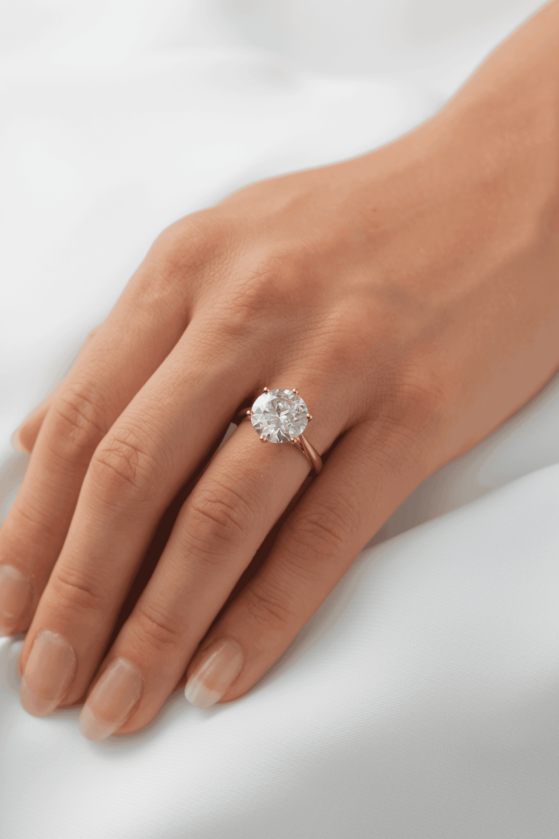 Round Solitaire Moissanite Engagement Ring - Moissanite Engagement Rings