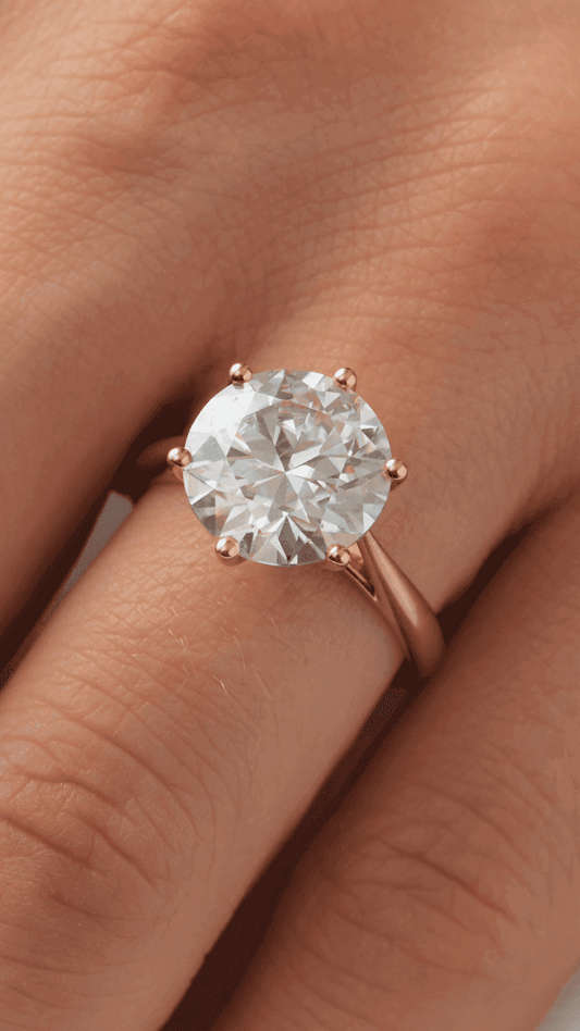 Round Solitaire Moissanite Engagement Ring