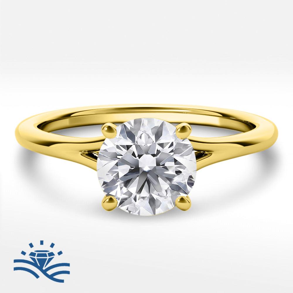 Round Solitaire Moissanite Engagement Ring - Moissanite Engagement Rings