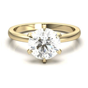 Round Solitaire Moissanite Engagement Ring