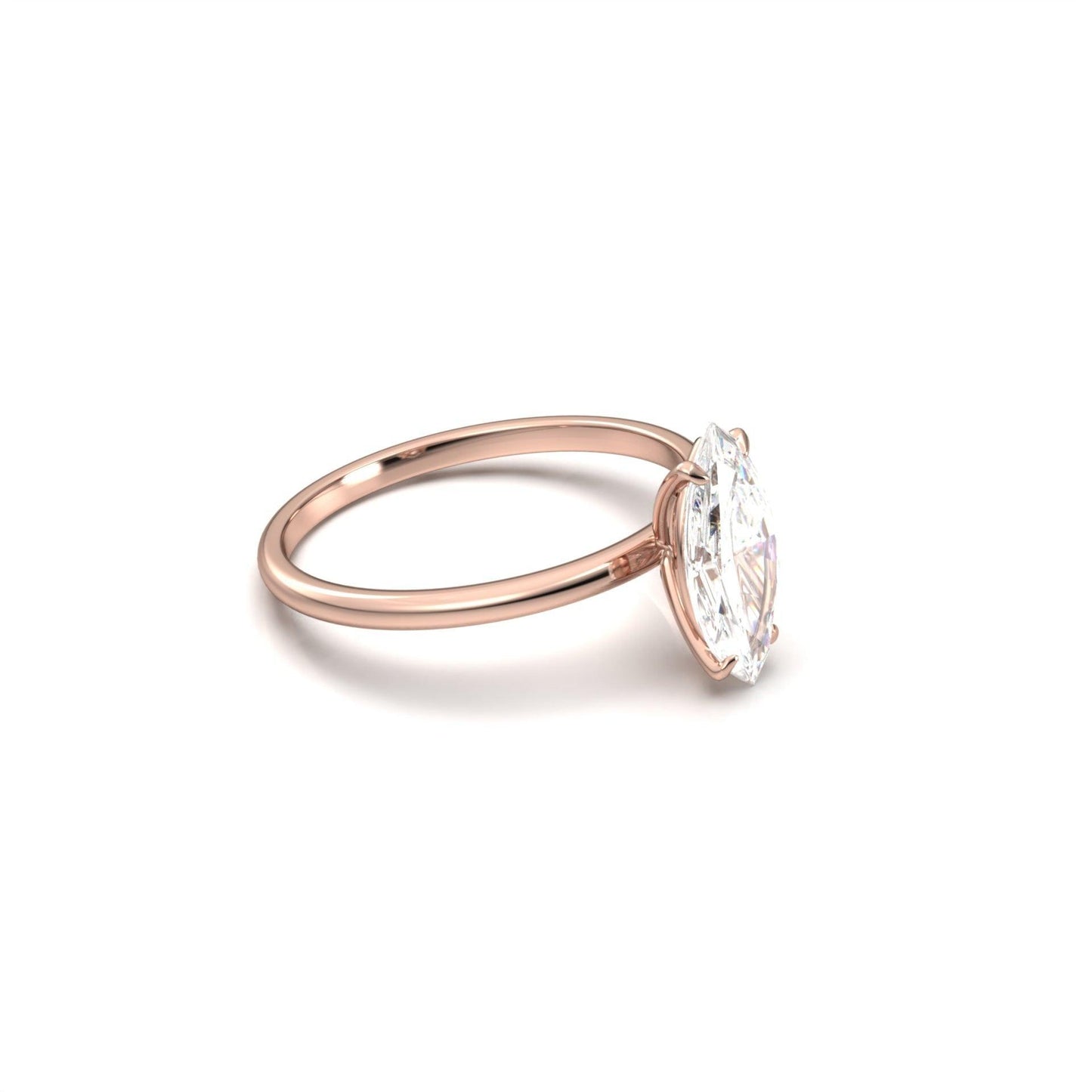 Solitaire Marquise Engagement Ring | Moissanite Engagement Rings