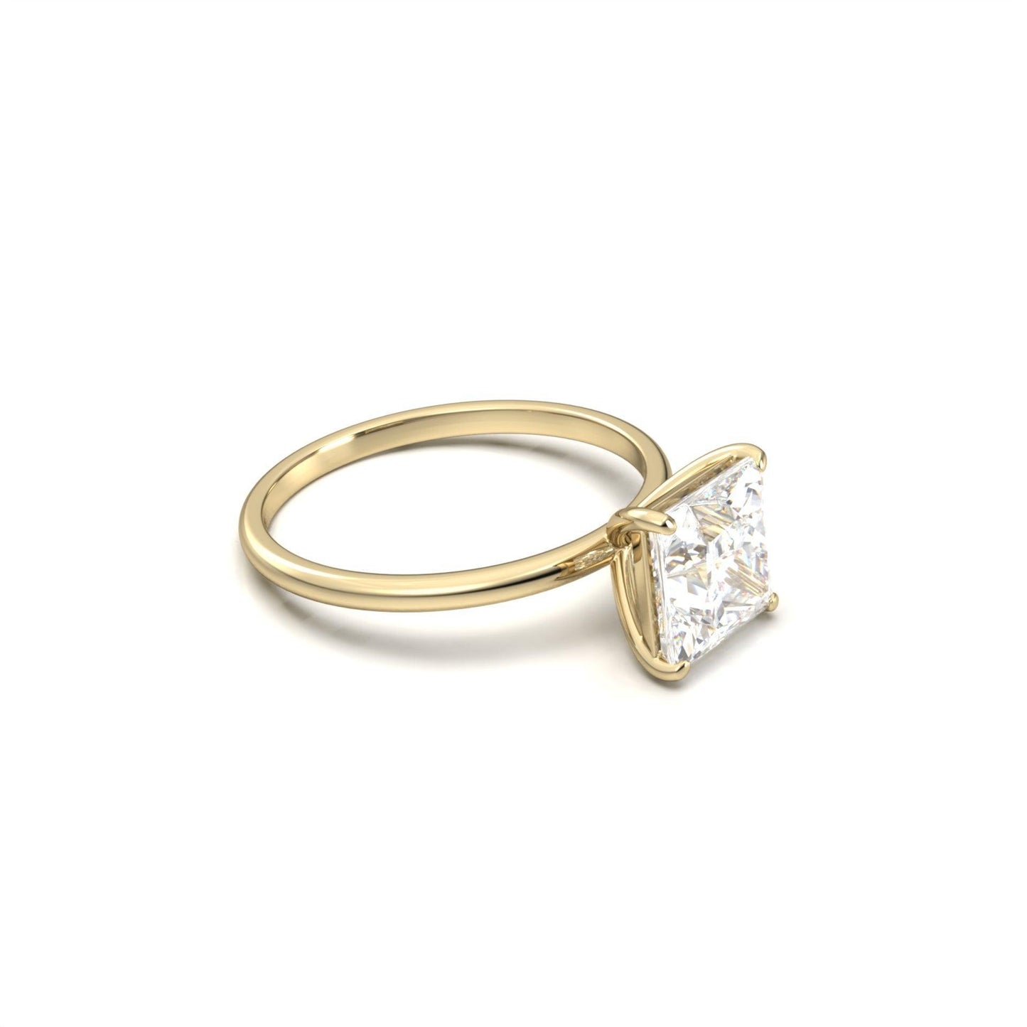 Princess Solitaire Moissanite Engagement Ring | Moissanite Engagement Rings
