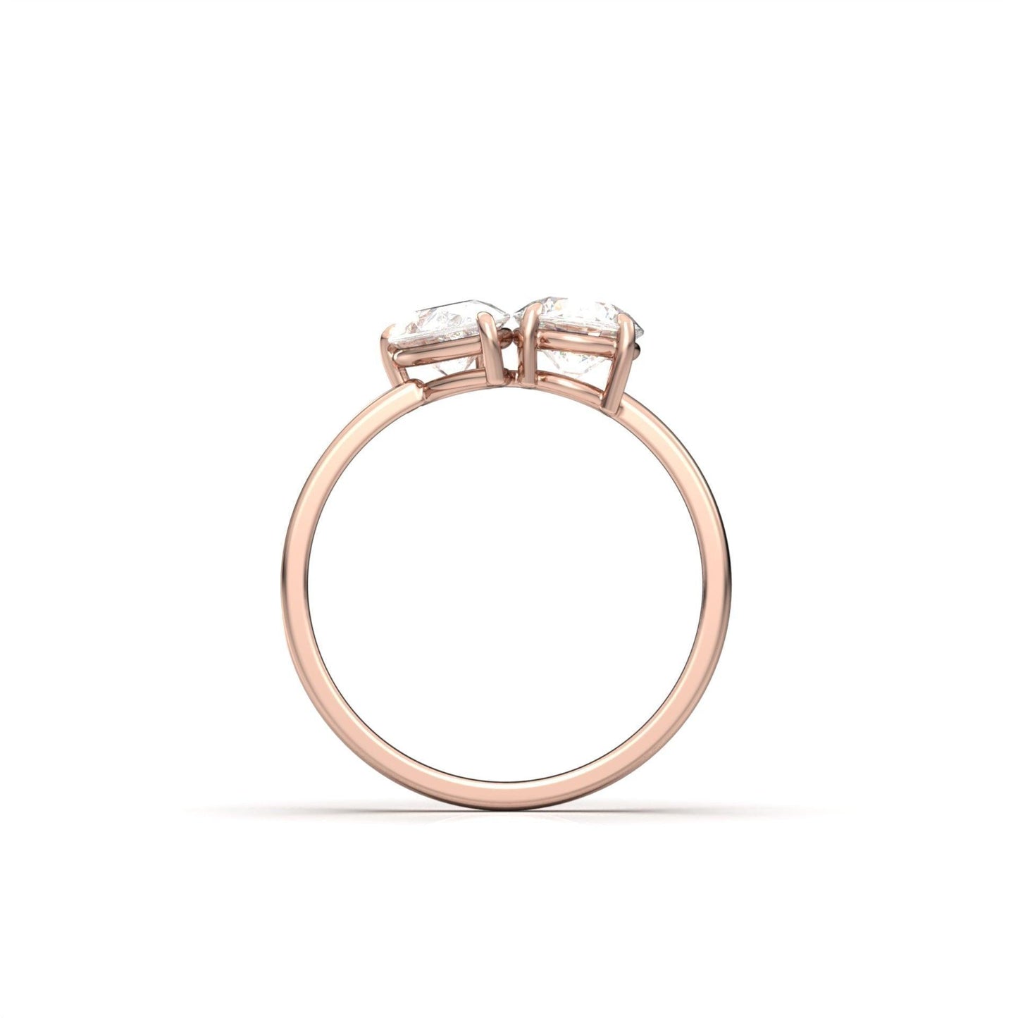 Toi Et Moi Pear & Round Diamond Engagement Ring - Moissanite Engagement Rings
