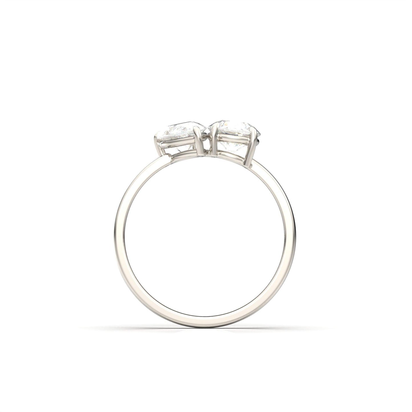 Toi Et Moi Pear & Round Diamond Engagement Ring - Moissanite Engagement Rings