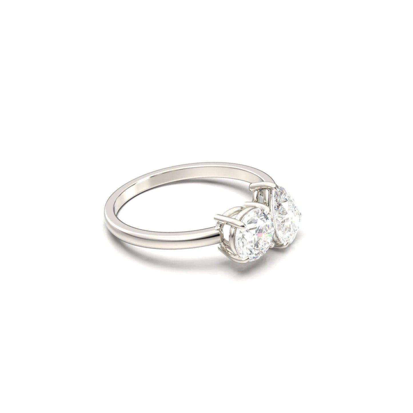Toi Et Moi Pear & Round Diamond Engagement Ring - Moissanite Engagement Rings