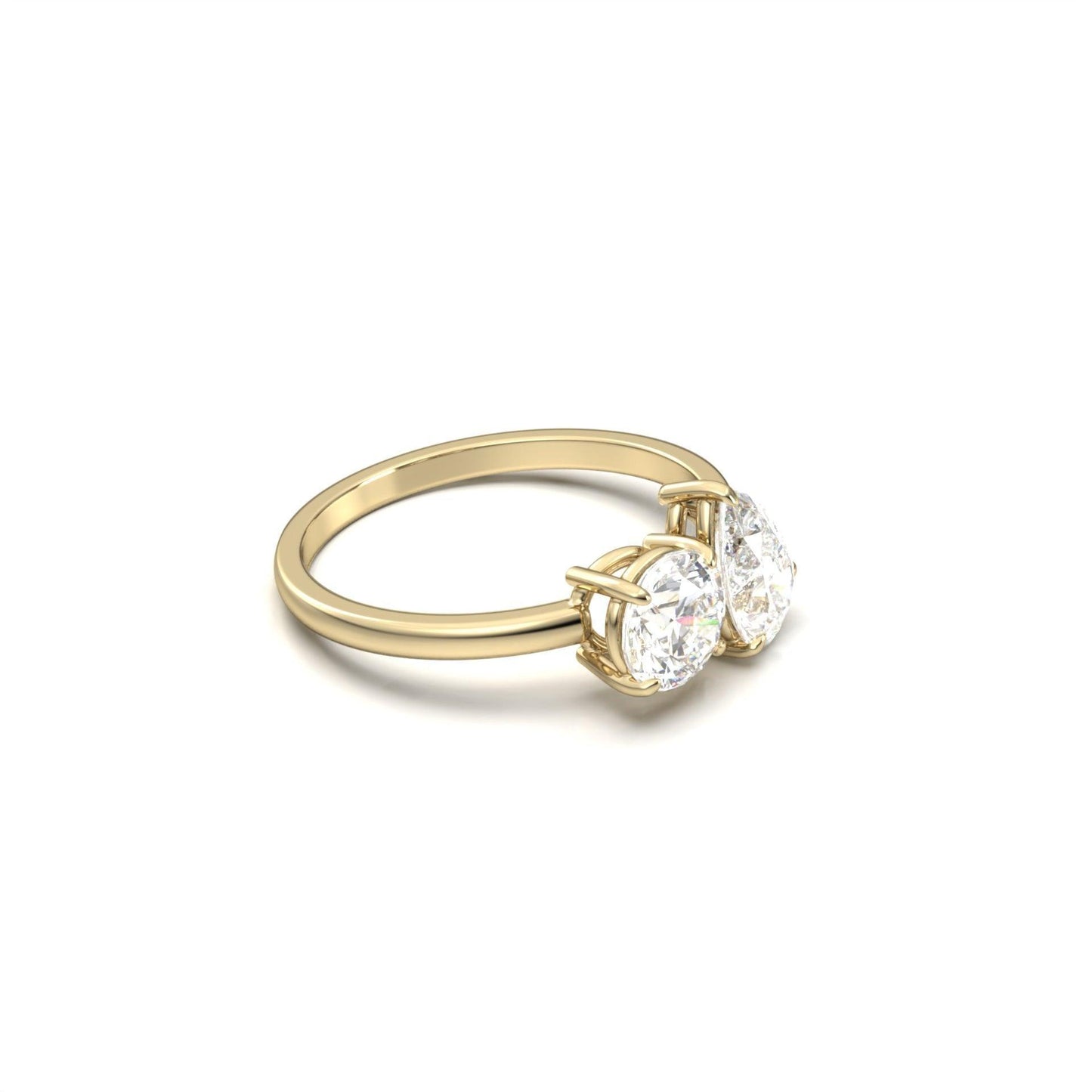 Toi Et Moi Pear & Round Diamond Engagement Ring - Moissanite Engagement Rings