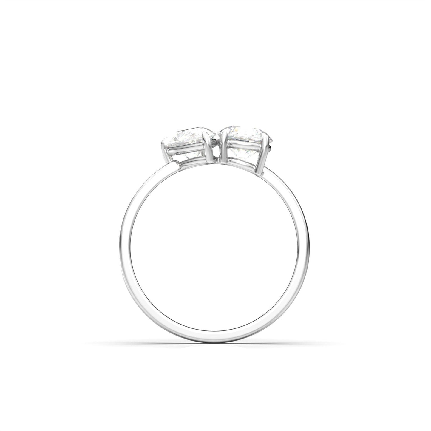 Toi Et Moi Pear & Round Diamond Engagement Ring - Moissanite Engagement Rings
