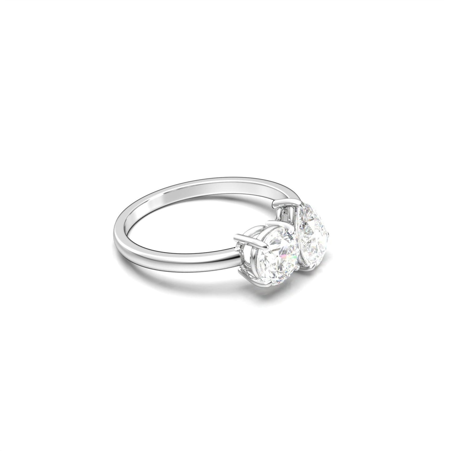 Toi Et Moi Pear & Round Diamond Engagement Ring - Moissanite Engagement Rings