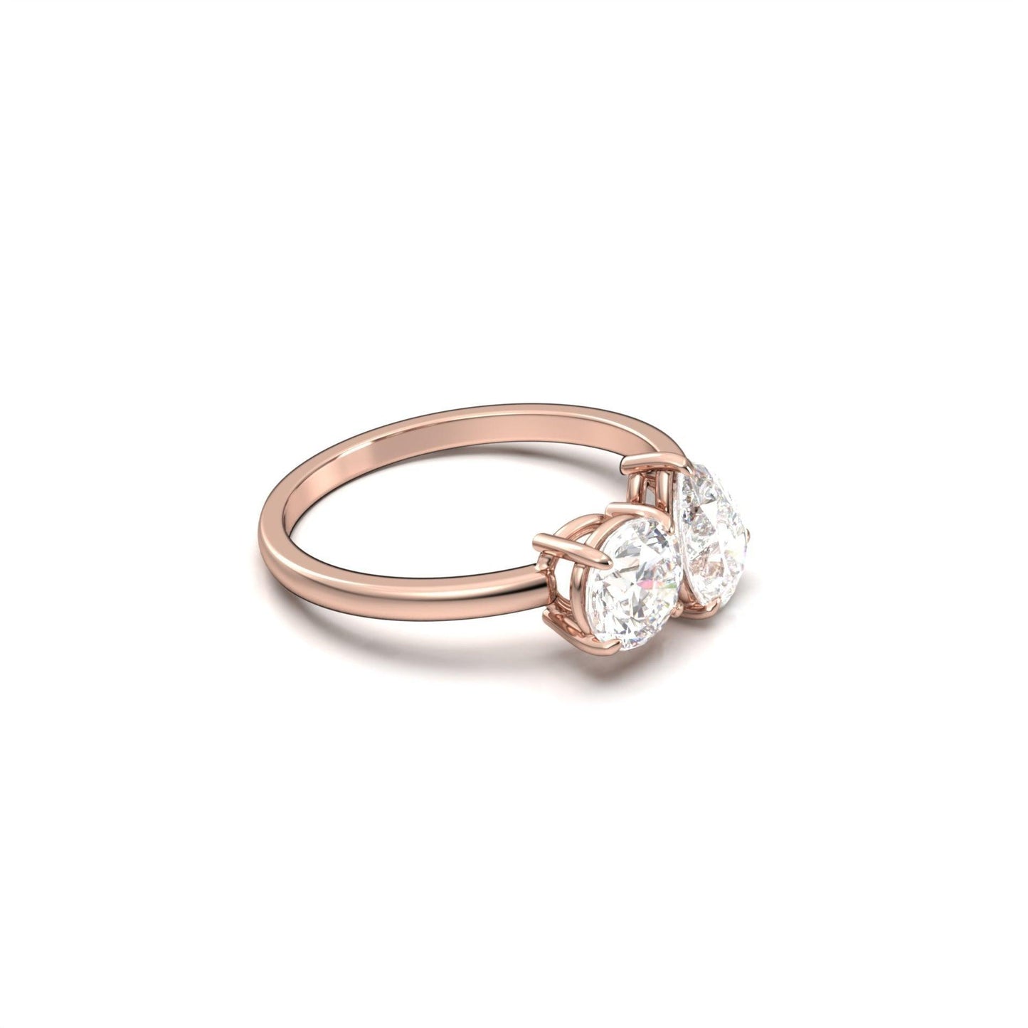 Toi Et Moi Pear & Round Diamond Engagement Ring - Moissanite Engagement Rings
