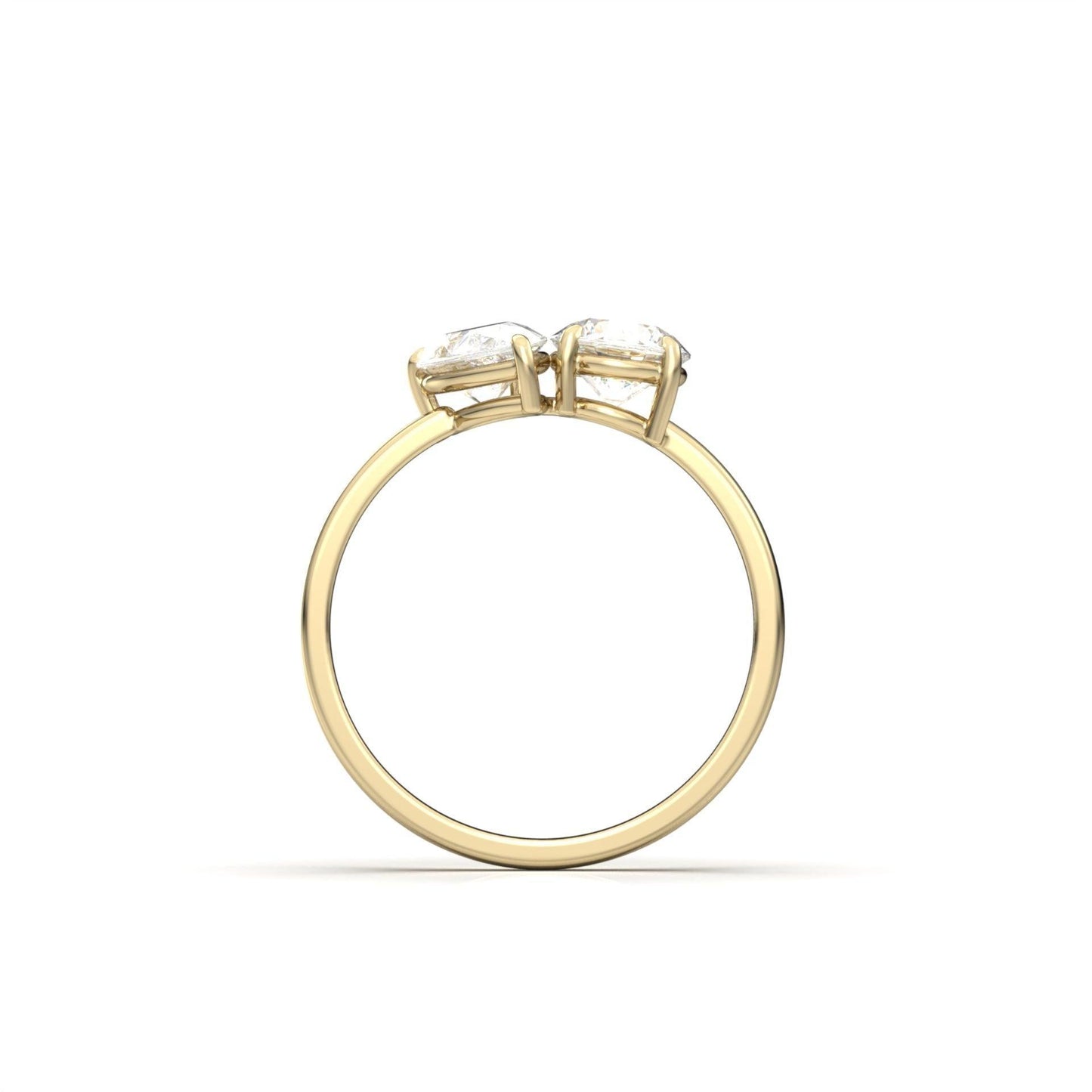 Toi Et Moi Pear & Round Diamond Engagement Ring - Moissanite Engagement Rings
