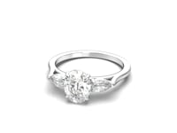 Pear Cluster Stones Moissanite Engagement Ring