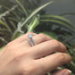 Round Half Pavé Moissanite Engagement Ring