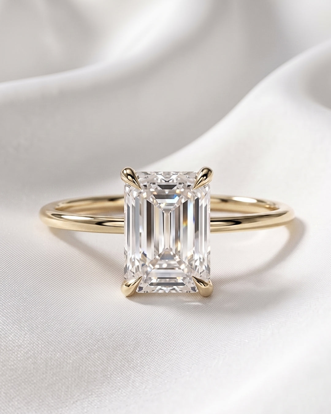 Emerald Cut Moissanite Engagement Rings - Moissanite Engagement Rings