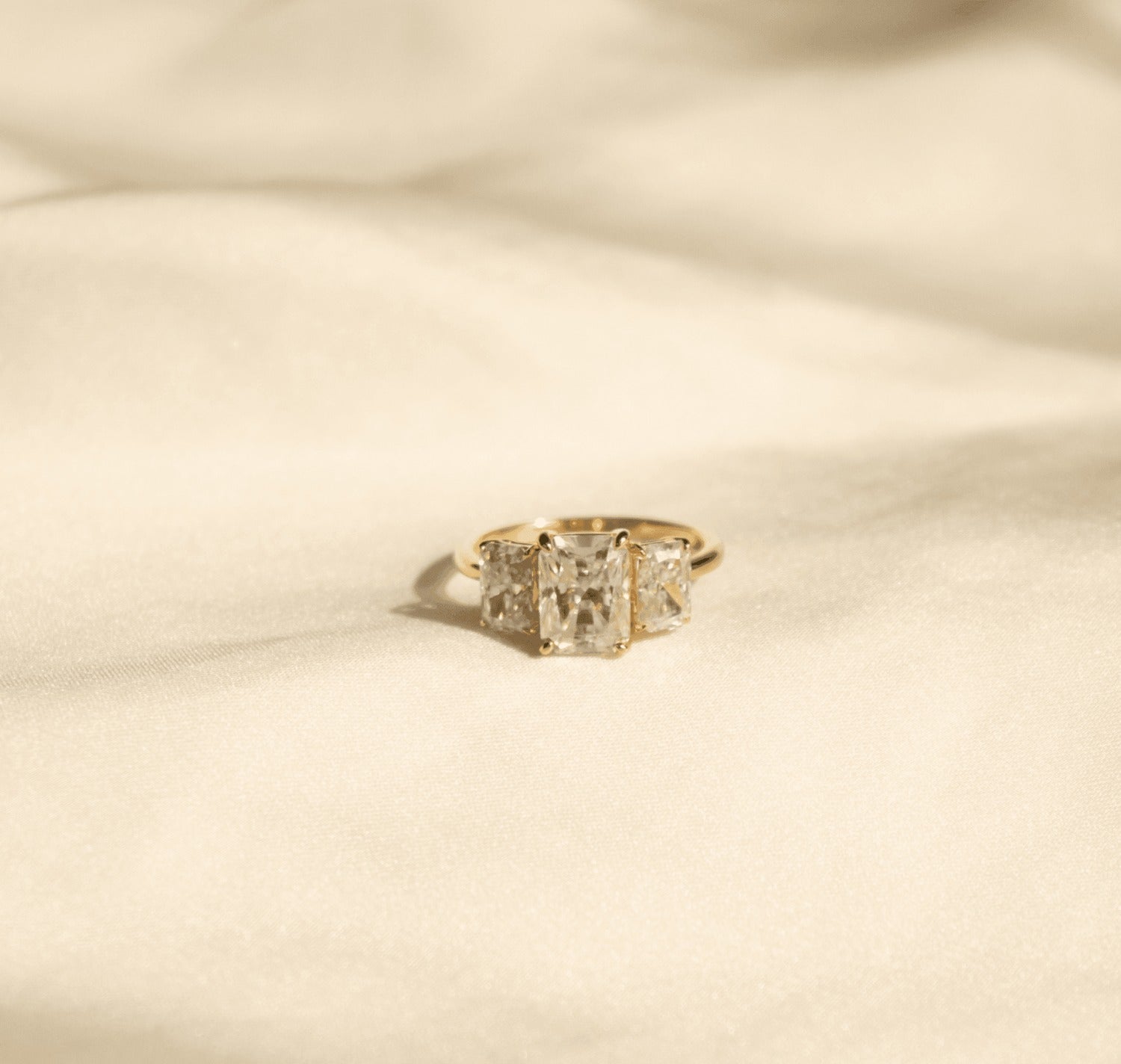 Trilogy Moissanite Engagement Rings - Moissanite Engagement Rings