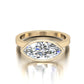 East West Bezel Marquise Solitaire Moissanite Engagement Ring