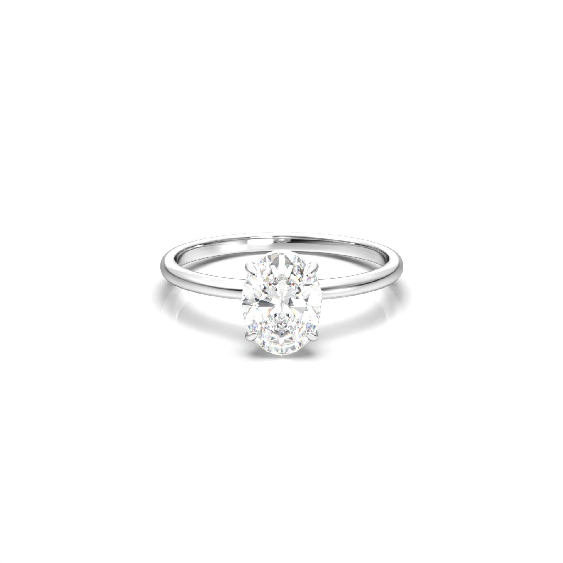 Oval Solitaire Diamond Engagement Ring, 2 Carat | Moissanite Engagement Rings