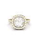 Cushion Cut With Halo And Full Pavé Diamond Ring