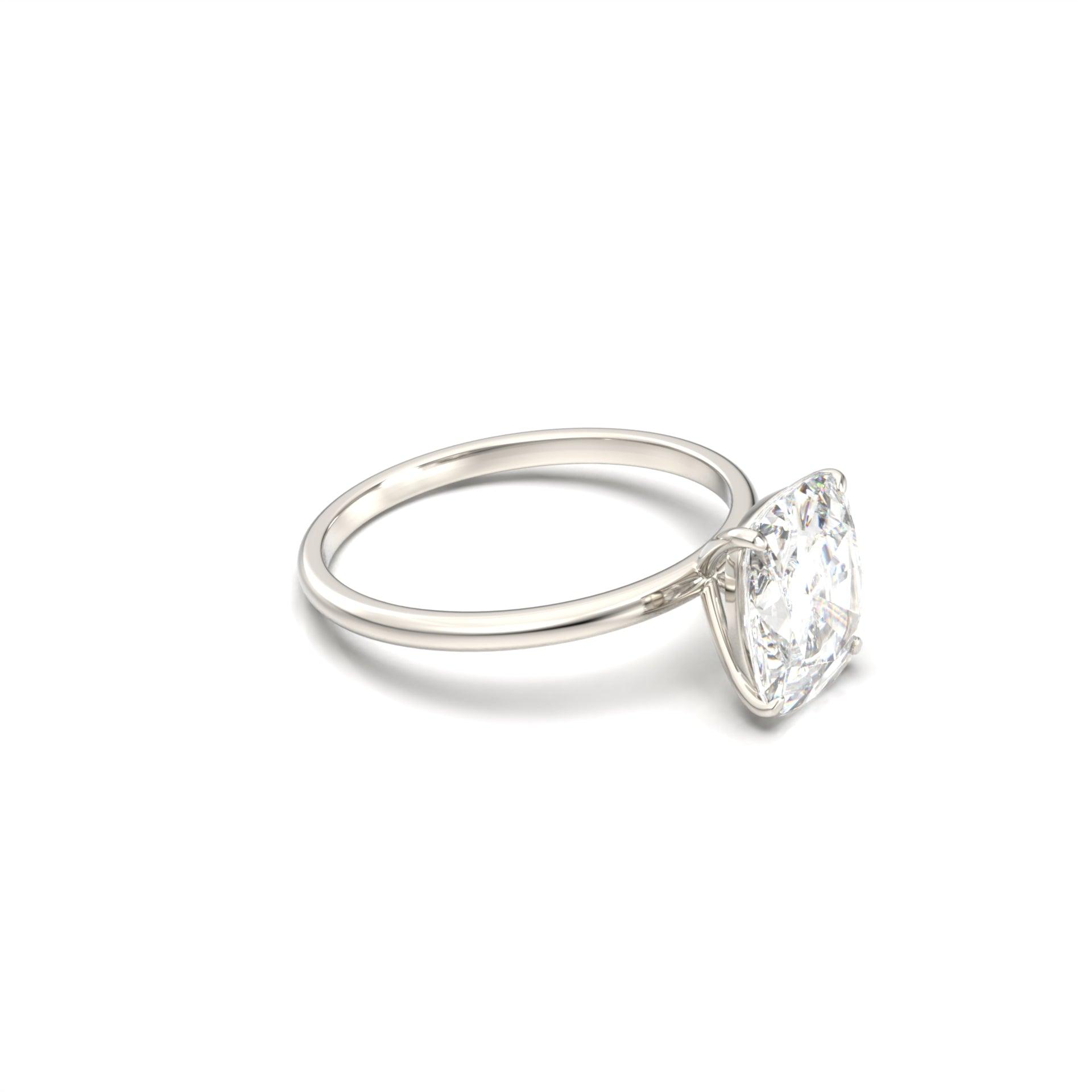 Cushion Cut 4 Claw Solitaire Ring - moissaniteengagementrings