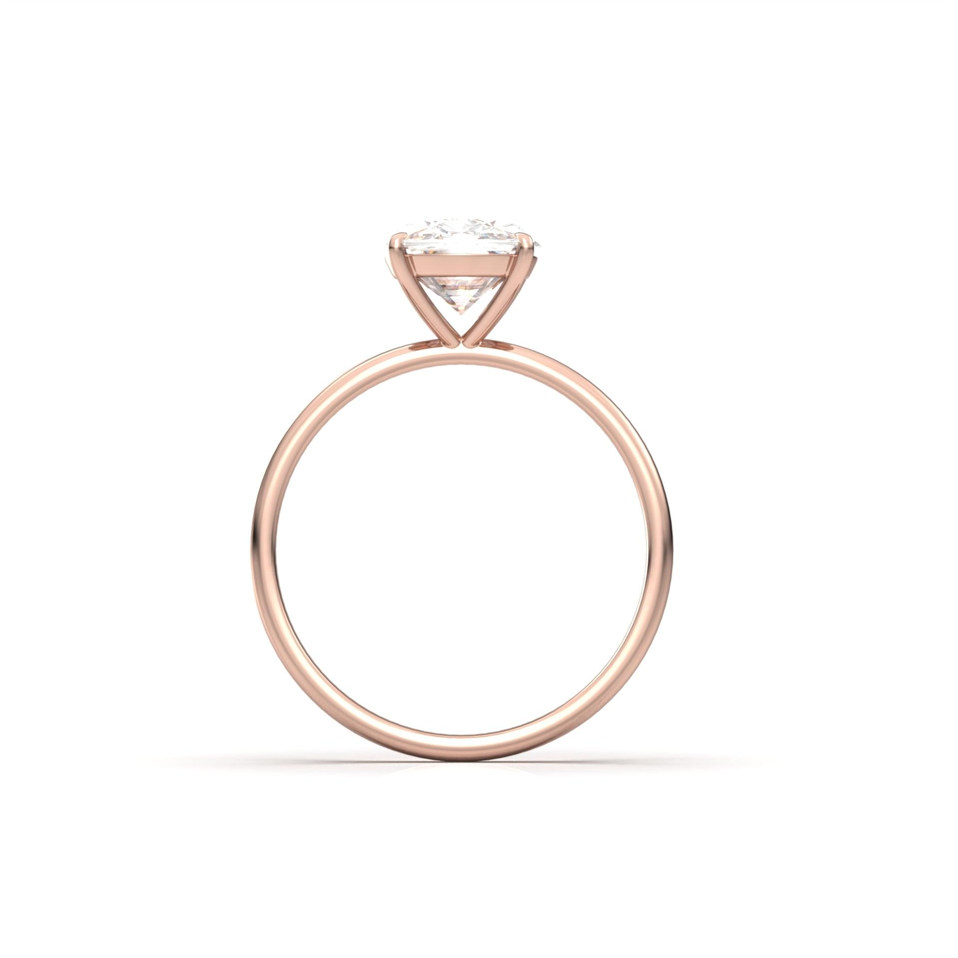 Cushion Cut 4 Claw Solitaire Ring - moissaniteengagementrings