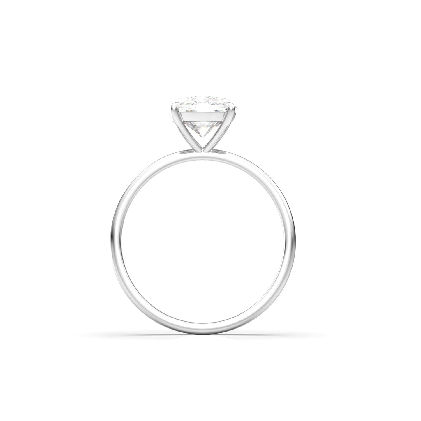 Cushion Cut 4 Claw Solitaire Ring - moissaniteengagementrings