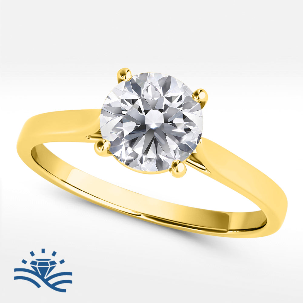 Round Solitaire Moissanite Engagement Ring