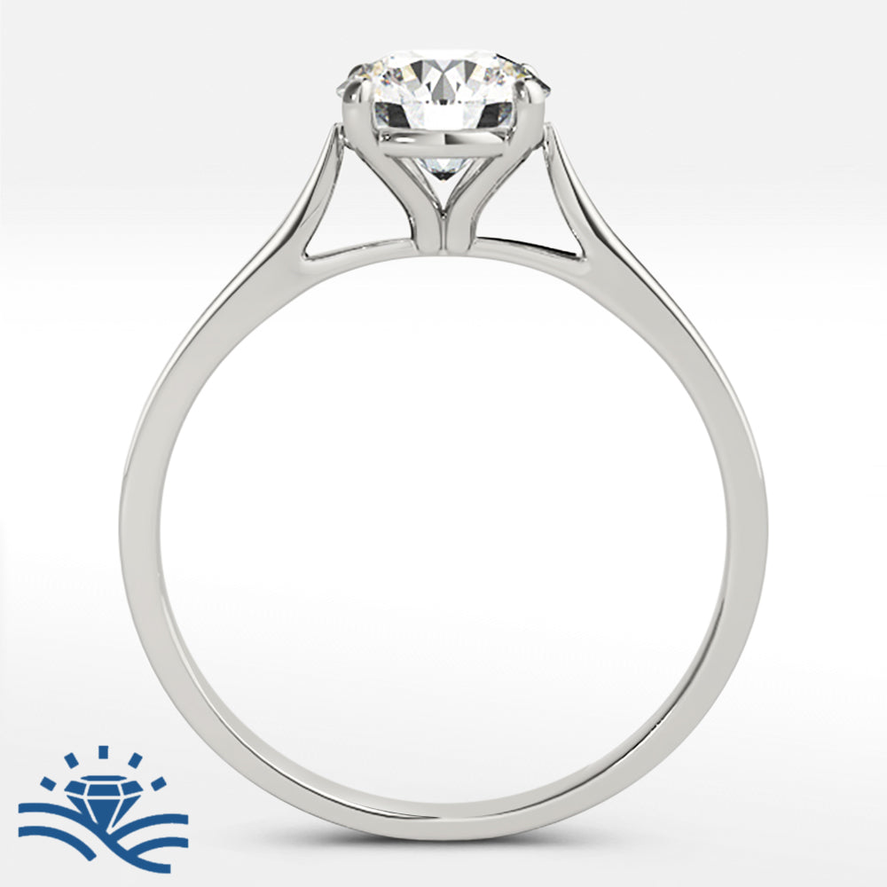 Round Solitaire Moissanite Engagement Ring